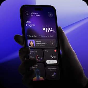 Mobile app interface on a phone